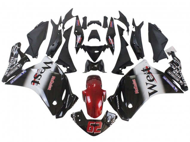 Mejores Carenados Moto Honda CBR250RR 2011-2015 - Negro Brillante Blanco West Rojo HRC 62