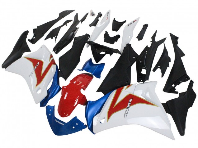 Mejores Carenados Moto Honda CBR250RR 2011-2015 - Blanco Rojo Azul Claro