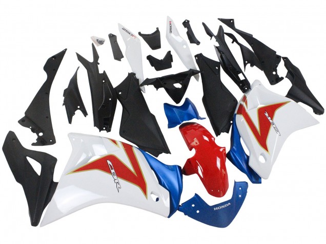 Mejores Carenados Moto Honda CBR250RR 2011-2015 - Blanco Rojo Azul Claro
