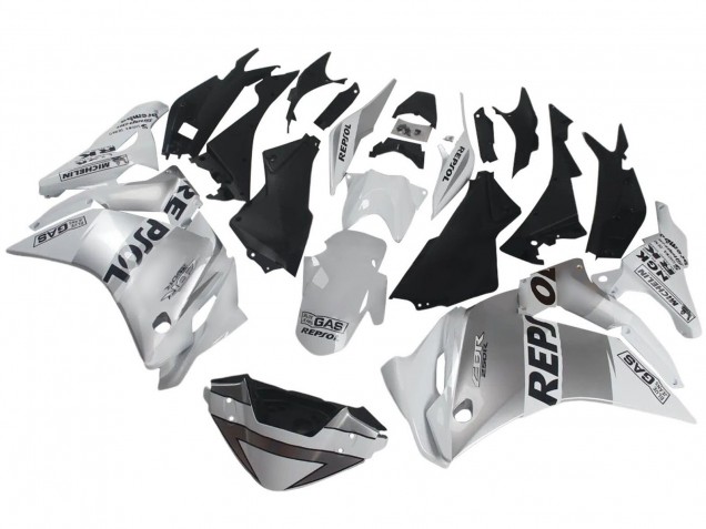 Mejores Carenados Moto Honda CBR250RR 2011-2015 - Plata Blanco Negro Repsol