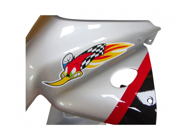 Mejores Carenados Moto Honda VTR1000 2000-2006 - Plata Rojo Negro Raya Carrera