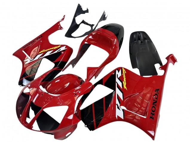 Mejores Carenados Moto Honda VTR1000 2000-2006 - Rojo Negro Raya Carrera