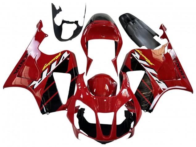 Mejores Carenados Moto Honda VTR1000 2000-2006 - Rojo Negro Raya Carrera