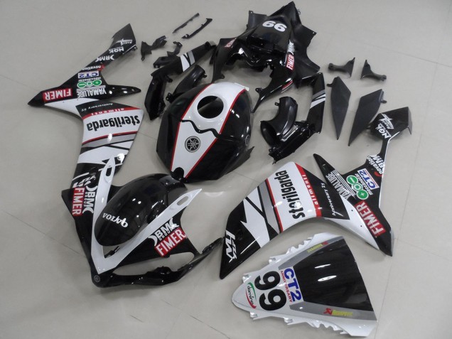 Mejores Carenados Moto Yamaha YZF R1 2007-2008 - Blanco Negro Rojo Volvo Fimer Sterilgarda