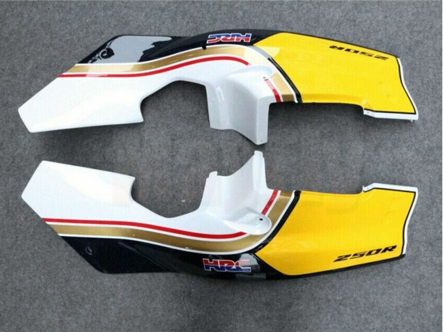 Mejores Carenados Moto Honda NSR250R 1988-1989 - Blanco Amarillo Oro Negro Brillante