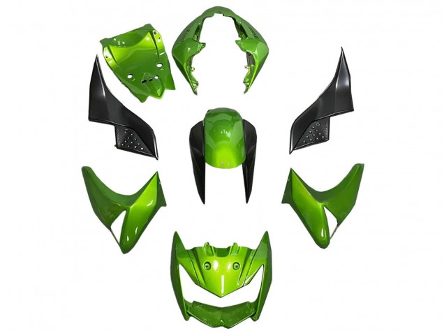 Mejores Carenado Moto Kawasaki Z1000 2003-2006 - Verde Negro Brillante
