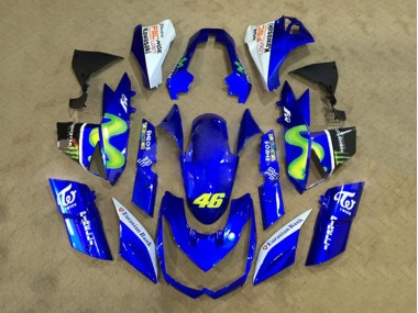 Mejores Carenados Moto Kawasaki Z1000 2010-2013 - Blanco Azul Amarillo Monstruo
