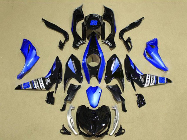 Mejores Carenado Moto Kawasaki Z1000 2014-2019 - Azul Negro Brillante