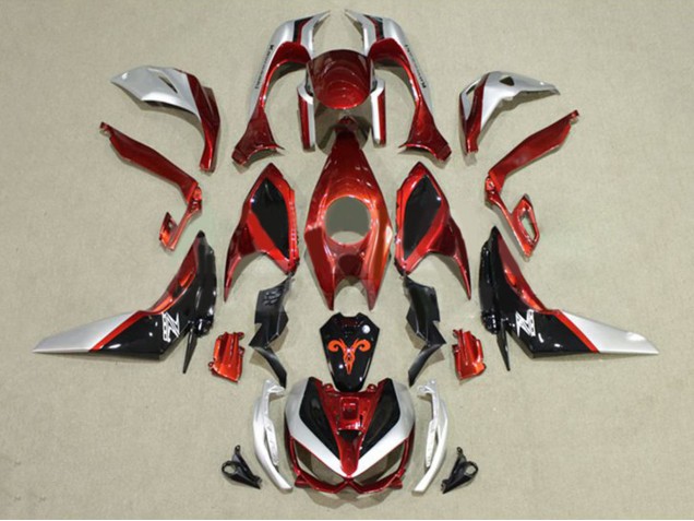 Mejores Carenados Moto Kawasaki Z1000 2014-2019 - Rojo Plata Negro