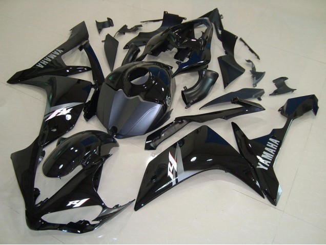 Mejores Carenados Moto Yamaha YZF R1 2007-2008 - Negro Brillante Negro Mate Blanco Calcomanía