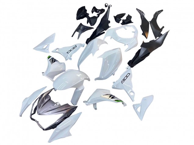 Mejores Carenados Moto Kawasaki Z800 2013-2018 - Blanco Verde Plata Negro