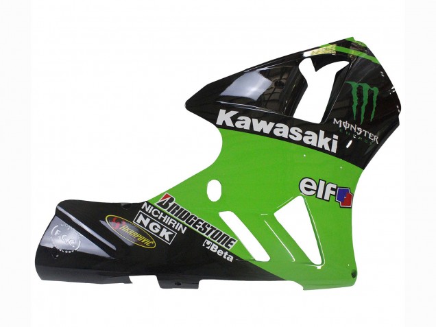 Mejores Carenado Moto Kawasaki ZX12R 2002-2006 - Verde Negro Brillante Elf Touch4 Monstruo
