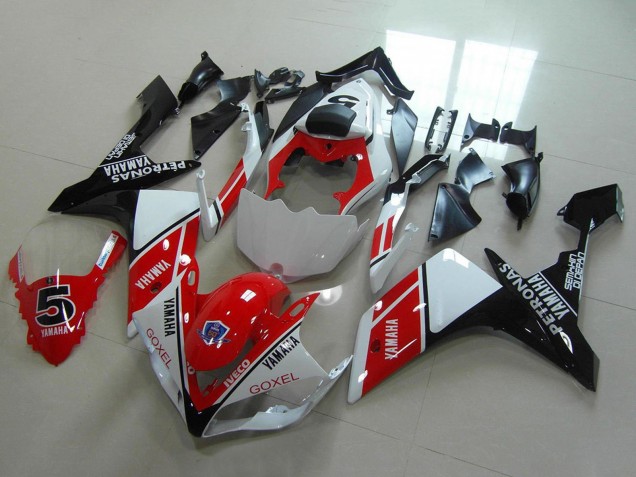 Mejores Carenados Moto Yamaha YZF R1 2007-2008 - Blanco Rojo Negro Petronas Goxel