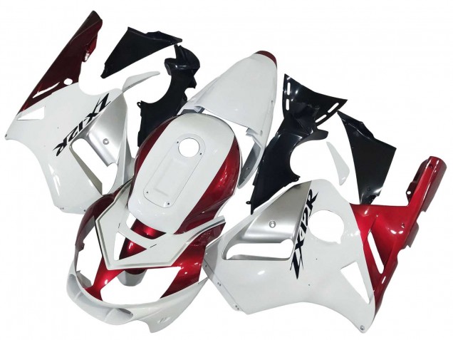 Mejores Carenados Moto Kawasaki ZX12R 2002-2006 - Blanco Rojo Negro