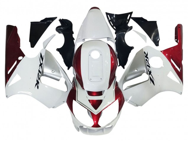 Mejores Carenados Moto Kawasaki ZX12R 2002-2006 - Blanco Rojo Negro