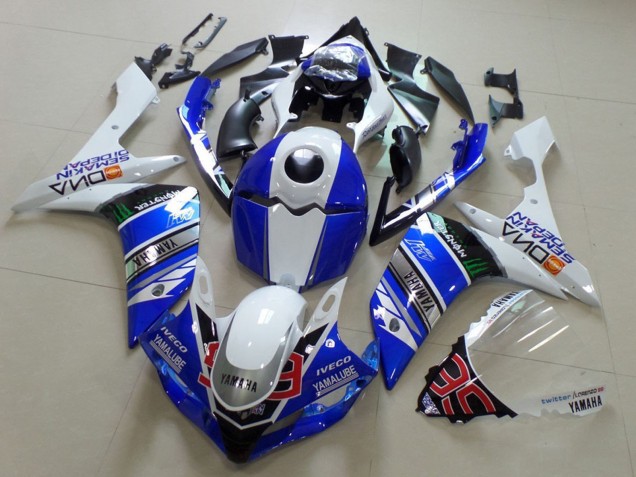 Mejores Carenados Moto Yamaha YZF R1 2007-2008 - Blanco Azul Negro Verde Monstruo Yamalube