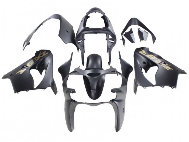 Mejores Carenados Moto Kawasaki ZX9R 2000-2001 - Negro Mate Oro