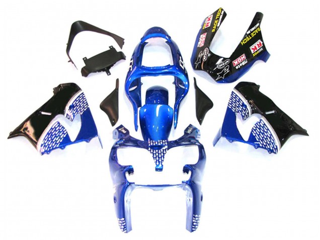 Mejores Carenados Moto Kawasaki ZX9R 2000-2001 - Azul Blanco Negro