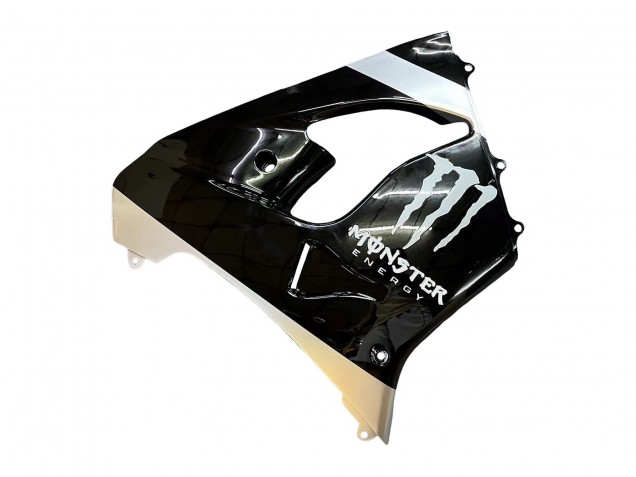 Mejores Carenados Moto Kawasaki ZX9R 2002-2003 - Plata Negro Brillante Monstruo Elf