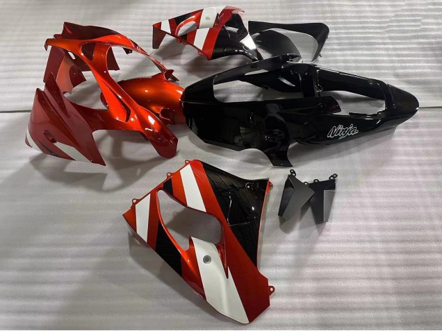 Mejores Carenados Moto Kawasaki ZX9R 2002-2003 - Rojo Blanco Negro Brillante
