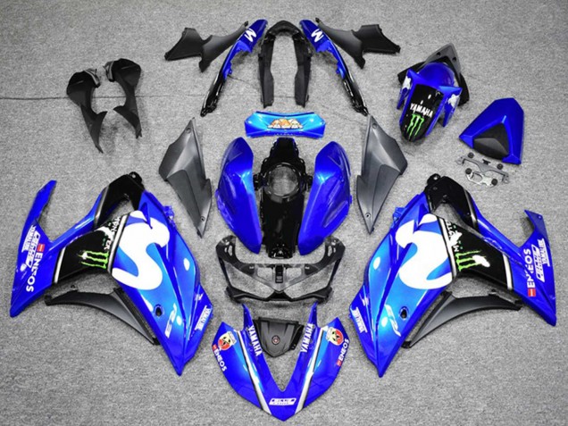 Mejores Carenados Moto Yamaha YZF R3 2015-2018 - Azul Negro Verde Monstruo