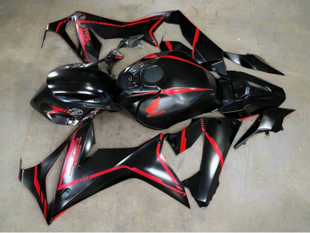 Mejores Carenados Moto Honda CBR650R 2019-2020 - Negro Brillante Rojo Raya