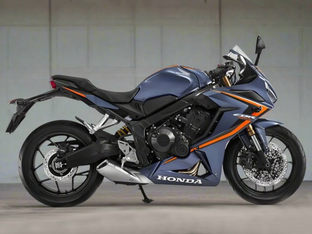 Mejores Carenados Moto Honda CBR650R 2019-2020 - Azul Oscuro Brillante Naranja Negro
