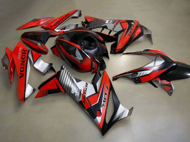 Mejores Carenados Moto Honda CBR650R 2021-2023 - Rojo Plata Negro Brillante