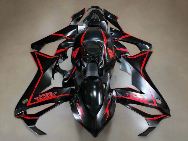 Mejores Carenados Moto Honda CBR650R 2021-2023 - Negro Brillante Rojo Raya