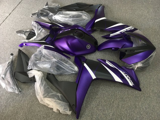 Mejores Carenados Moto Yamaha YZF R3/R25 2015-2018 - Blanco Púrpura Negro Mate