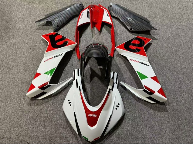 Mejores Carenados Moto Aprilia RS660 2020-2024 - Blanco Rojo Negro FibraCarbono Verde