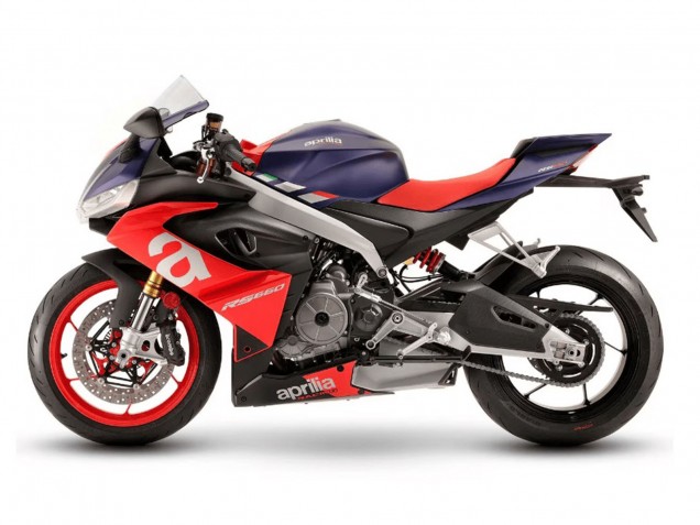 Mejores Carenados Moto Aprilia RS660 2020-2024 - Azul Mate Rojo Plata
