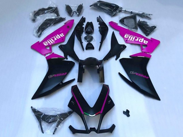 Mejores Carenados Moto Aprilia RSV4 1000 2009-2015 - Negro Mate Rosa