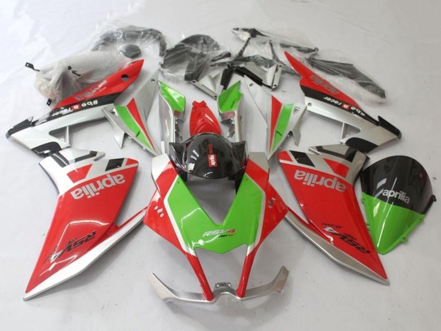 Mejores Carenado Moto Aprilia RSV4 1000 2009-2015 - Rojo Plata Verde Negro