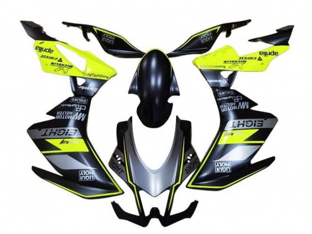 Mejores Carenados Moto Aprilia RSV4 1000 2009-2015 - Negro Mate Gris Verde