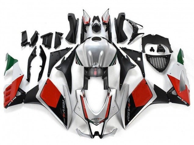 Mejores Kits Carenado Moto Aprilia RSV4 1000 2009-2015 - Plata Negro Rojo Verde