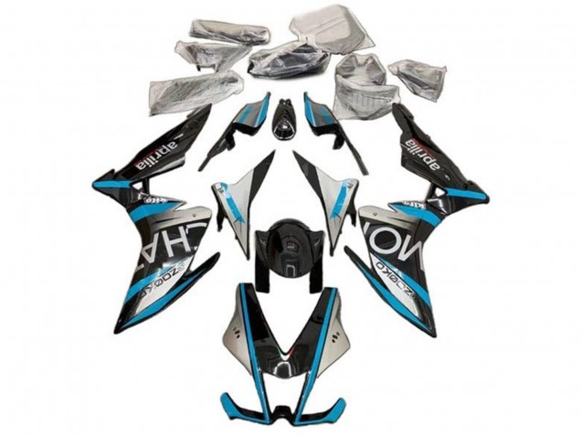 Mejores Carenados Moto Aprilia RSV4 1000 2009-2015 - Plata Negro Azul