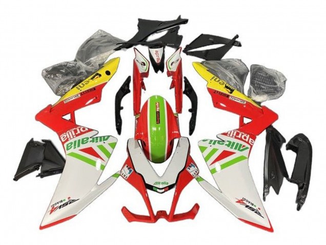 Mejores Carenados Moto Aprilia RSV4 1000 2009-2015 - Blanco Rojo Verde Amarillo