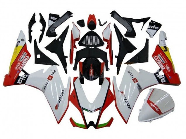 Mejores Carenados Moto Aprilia RSV4 1000 2009-2015 - Blanco Rojo Negro Amarillo