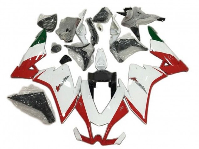 Mejores Carenados Moto Aprilia RSV4 1000 2009-2015 - Rojo Blanco Verde