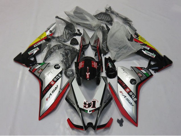 Mejores Carenados Moto Aprilia RSV4 1000 2009-2015 - Plata Rojo Negro Amarillo