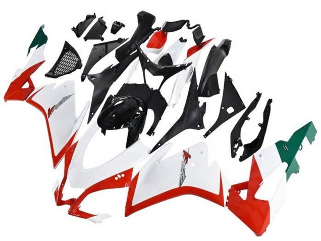 Mejores Carenados Moto Aprilia RSV4 1000 2016-2020 - Blanco Rojo Verde Negro