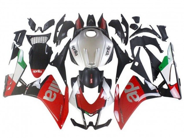Mejores Carenado Moto Aprilia RSV4 1000 2016-2020 - Rojo Plata Negro Verde