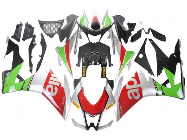 Mejores Carenados Moto Aprilia RSV4 1000 2016-2020 - Plata Rojo Negro Verde