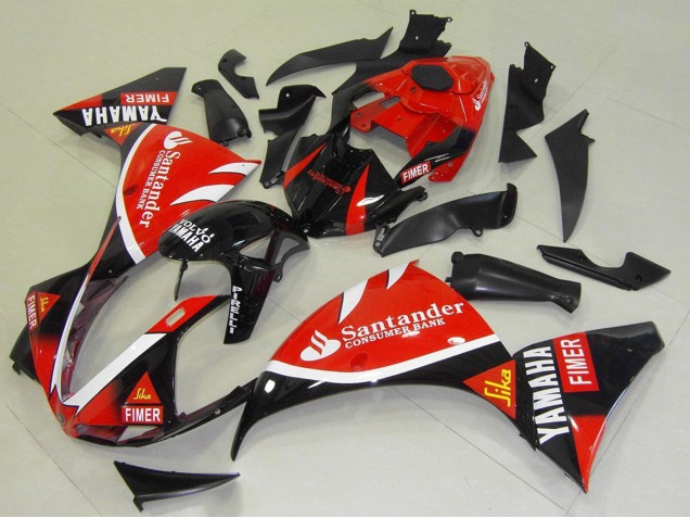 Mejores Carenados Moto Yamaha YZF R1 2009-2011 - Rojo Negro Blanco Santander Fimer