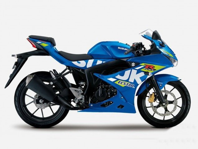 Mejores Carenados Moto Suzuki GSXR125 2017-2025 - Azul Amarillo Ecstar
