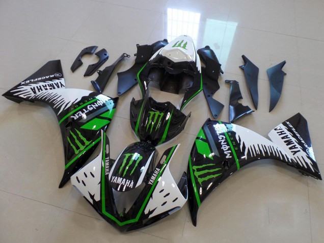 Mejores Carenados Moto Yamaha YZF R1 2009-2011 - Blanco Azul Negro Verde Monstruo