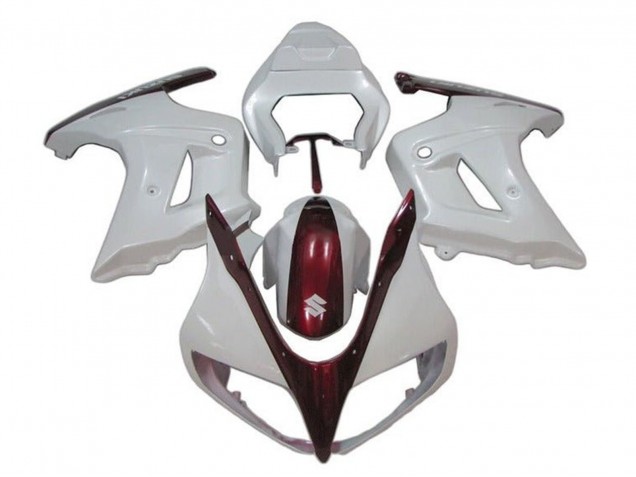 Mejores Carenados Moto Suzuki SV650 2003-2013 - Blanco Rojo Caramelo