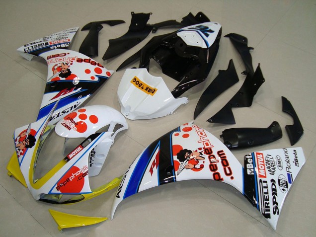 Mejores Carenados Moto Yamaha YZF R1 2009-2011 - Blanco Rojo Amarillo Negro Pepe Phone Dark Dog