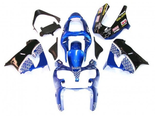 Mejores Carenado Moto Kawasaki ZX9R 2002-2003 - Azul Blanco Negro